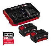 Einhell Genuine PXC 18v Cordless Twin Battery Charger and Li-ion Batteries 4ah