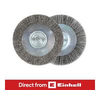 Original Einhell Grout Brush Set (10/6 mm) (Grout Cleaner Accessories, Suitable for Einhell Grout Cleaner, Diameter 110 mm, Includes 1 x Steel Wire Brush, 1 x Nylon Brush)