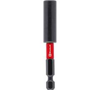 Original Einhell Impact Magnetic Bit Holder with 1/4 Inch E 6.3 Shank, 75 mm (Chrome Vanadium, Torsion Zone, Stainless Steel Sleeve, Permanent Magnet, Red Colour Ring)