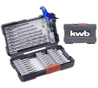 kwb 33-piece Hex Shank Box with 8 HM Stone Drill Bits and PH, PZ, and TX Bits Set with Bit Holder