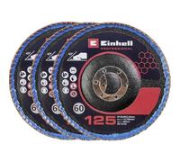 Einhell Original 3-pc. flap disc set, ∅ 125 mm | Angle grinder accessory | 3x P60 curved sanding discs | Ø 125 mm | for angle grinders with Ø 125 mm