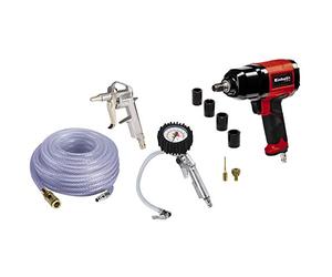 Einhell Original Compressed Air Accessory Set, 10 Pieces | for compressors of max. 8 Bar | Pneumatic Impact Wrench | Blow Gun | Tire Inflator | Air Hose | Adapter