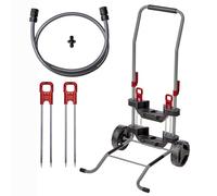 Einhell Garden Trolley On Wheels - Sack Truck with 75L Garden Waste Sack, Max Load 50Kg - Also Compatible with GE-HR 18/30 Cordless Hose Reel and Includes 1.5m Hose Extension, 2 x Anchoring Stakes
