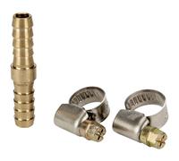 Einhell 4139320 Pneumatic Connector 9mm Brass with 2 Clamps