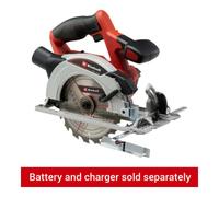 Einhell Cordless Hand-Held Circular Saw TE-CS 18/165-1 Li - Solo Power X-Change (18 V, Li-ion, Tool-Free Adjustment of Cutting Depth + Tilt Angle,