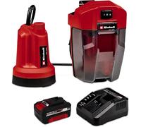 Einhell Power X-Change 18V Cordless Clean Water Pump with Battery and Charger - Submersible Pump for Emptying Pools and Hot Tubs, Flat Suction Up to 1 mm, 4500 l/h, 0.8 Bar - GE-SP 18 LL Li Kit