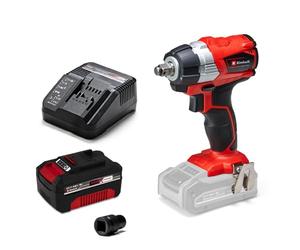 Einhell Power X-Change 215Nm Cordless Impact Wrench With Battery And Charger - 18V, Long-Lasting Brushless Motor, Impact Wrench 1/2 Inch Bit Adaptor, LED Light - TE-CW 18 Li Impact Gun Kit