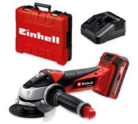 Einhell Power X-Change Cordless Angle Grinder 115mm Width Includes Carry Case, 3Ah Battery And Charger Te-Ag 18/115 Li Kit