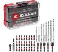 Original Einhell M-CASE 39-piece impact-resistant accessory set (25 mm bits, metal drill bits, 60 mm bit holder, socket spanner, countersink incl. storage box)