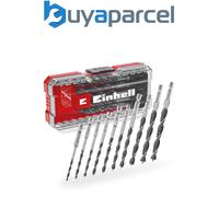 Einhell Premium KWB 10 Piece Brad Wood Drill Bit Set Carbide 175mm Clear S-Case