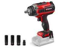 Einhell IMPAXXO 18/400 Power X-Change 18V Cordless Impact Wrench | 400Nm, Brushless Motor, LED, 1/2" Bit Adaptor | Solo Drill Driver with Car Tyre