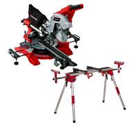 Einhell Sliding Mitre Saw 216mm Double Bevel Dual Sided 240V + Laser + Leg Stand