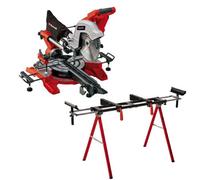 Einhell Sliding Mitre Saw 254mm Double Bevel Te-Sm Dual Sided 240V + Leg Stand
