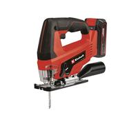 Einhell Power X-Change 18V Cordless Jigsaw | Electric Jig Saw To Cut Wood, Plastic And Metal | TC-JS 18 Li Kit With 2.5Ah Battery, Fast Charger And