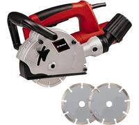 Einhell TC-MA 1300 Wall Chaser With Dust Extractor | 1320W, 9000 RPM Idle Speed, 26mm Maximum Groove Cutting Width, 30mm Channel Depth | Includes 2x 125mm Cutting Discs