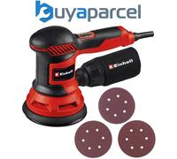 Einhell Rotary Sander 125mm 425W Sanding Disc | 26,000 RPM, Resonant Circuit 2.5mm, Includes 3x Sandpaper Sheets (1xP60, 1xP80, 1xP120) TC-RS 425 E