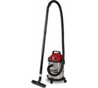 Einhell Wet and Dry Vacuum Cleaner 900W, 180 Mbar Suction Capacity, 15L Stainless Steel Rollers, Accessory Bracket including Various Filters and Nozzles TC-VC 1540 S