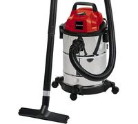 Einhell Wet and Dry Vacuum Cleaner 1250W, 20L Stainless Steel Tank, Blow Connection, 4 Castors, Ø 36mm Suction Hose + Extension, Floor Nozzle, Filters TC-VC 1820 S