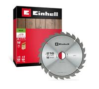 Einhell TCT Circular Saw Blade, Wood, Ø 216 x 30 mm, 24 T | ATB Tooth Geometry | Positive Hook Angle | Carbide Teeth | Coarse Cut | Thermal Slots | Incl. Reducing Rings