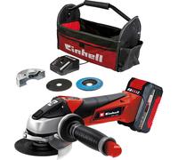 Einhell Power X-Change 18V, 115mm Cordless Angle Grinder | 8,500 RPM, 28mm Cutting Depth | TE-AG 18 Li Kit with Battery, Fast...