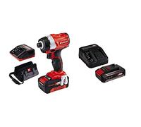 Einhell TE-CI 18 Bl Kit 4.0 Power X-Change 18 V Cordless Brushless Impact Driver with 4.0Ah Battery and Carry Bag, Red with Original Einhell 18V 2.5Ah Starter Kit Power X-Change