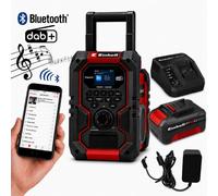 Einhell Te-Cr Pxc Digital Dab Site Radio Bluetooth Speaker Usb 4.0Ah Battery Kit