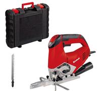 Einhell TE-JS 100 Electric Jigsaw | 100mm Cutting Depth, Swivel Soleplate For 45° Mitre Cuts, Pendulum Action, Electronic Speed Control, Dust Extractor | Power Saw For Wood, Plastic and Metal