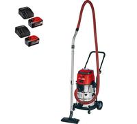 Einhell TE-VC 36/30 Li S 36v Cordless Stainless Steel Wet and Dry Vacuum Cleaner 30L 2 x 5.2ah Plus Li-ion Twin or Dual Battery Charger