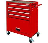 Einhell TC-TW 100 Tool Chest On Wheels | Interlock System, 4 Swivel Casters With 2 Locking Brakes, Tool Storage Unit With 3 Drawers And Flap | Portable Heavy Duty Tool Trolley