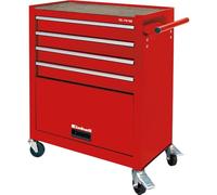 Einhell Tool Chest On Wheel, Interlock System, Heavy Duty Tool Trolley | 4 Swivel Casters With 2 Locking Brakes, Tool Storage Unit: 3 Drawers And Flap TC-TW 100