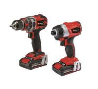 Einhell Cordless Drill and Impact Driver Set 18V PXC with Storage Bag | 2 x Batteries and Charger, Brushless Combi Drills and Driver Sets Cordless TP-CD 18/50 Li-I + TP-CI 18 Li