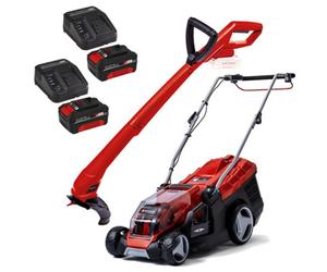 Einhell Twin 18V/36V Lawnmower 34Cm 2X4Ah Battery + Einhell 3411104 18V Strimmer
