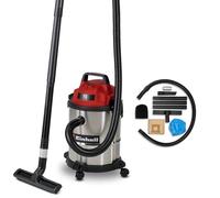 Einhell Wet and Dry Vacuum Cleaner 900W, 180 Mbar Suction Capacity, 15L Stainless Steel Rollers, Accessory Bracket including Various Filters and Nozzles TC-VC 1540 S
