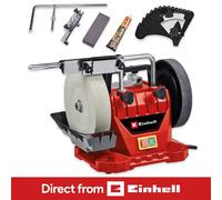 Einhell Wet Bench Grinder, 200 x 40mm High Speed Wet-Stone Grinding Wheel and 180 x 30mm Leather Honing Wheel, Electric Wet Grinder for Grinding, Polishing and Sharpening TC-WG 200
