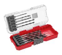 Einhell 10-Piece Wood Drill Bit Set S-Case – Hex Shank, C45 Tool Steel, Double-Spiral