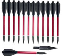 EinMAIQi Mini Crossbow Bolts with Sharp Steel Tips 6.5" Carbon Crossbow Arrows with Removable Tips for 50-80lbs Crossbow for Adults Great for Target Practice Small Hunting Archery