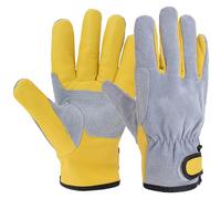 EINSKEY Goat Leather Work Gloves for Men & Women - Thorn Resistant Gardening Gloves, Robust for Construction Site, Woodworking, Welding, Rose Cutting and Household