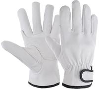 EINSKEY Leather Gardening Gloves, Thorn Proof Cotton Lined Safety Work Gloves, Heavy Duty Rigger Protective Gloves with Hook & Loop for Garden Yard Mechanic Welding