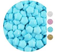 EinsSein 0,5kg Chocolate Stars sweets light blue glossy chocolate dragees - favours for christmas baptism christening baby shower wedding - alternative for sugared almonds and chocolate hearts -