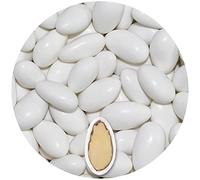 EinsSein 0,5kg Sugared Almonds Baptism Gracile midi White Glossy Sugar Sweets Almond Dragees Baptism dragee Cake Balls Candy Coated Sweet for Weddings Favours Gift Box sugred fillers Chocolate