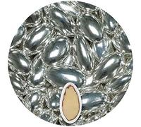 EinsSein 0,5kg Sugared Almonds Nobile silver metalic glossy Wedding sugar sweets almond dragees baptism dragee cake balls candy coated sweet for weddings favours gift box sugred fillers chocolate