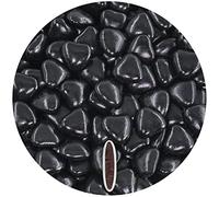 EinsSein 0,5kg Sugared Chocolate Hearts Dragees med Black Glossy Heart Chocolates Sweets dragées Dragees Wedding mini Favours Guests Shapes Chocolate Table Hearts Party Gothic Funeral Sweet sugared