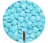 EinsSein 0,5kg Sugared Chocolate Hearts Dragees med Light Blue Glossy Heart Chocolates Sweets dragées Dragees Wedding mini Favours Guests Shapes Chocolate Table Hearts Party Baptism Sweet sugared