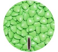 EinsSein 0,5kg Sugared Chocolate Hearts Dragees med Light Green Glossy Heart Chocolates Sweets dragées Dragees Wedding mini Favours Guests Shapes Chocolate Table Hearts Party Baptism Sweet sugared
