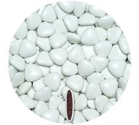 EinsSein 0,5kg Sugared Chocolate Hearts Dragees med White Glossy Heart Chocolates Sweets dragées Dragees Wedding mini Favours Guests Shapes Chocolate Table Hearts Party Baptism Sweet sugared Almonds