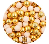 EinsSein 0,7kg Sugared Crispy Chocolate Pearls Mix Large Apricot-Gold Glossy Heart Chocolates Sweets dragées Dragees Wedding mini Favours Guests Shapes Chocolate Table Hearts Party Baptism Sweet
