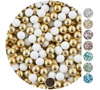EinsSein 1 kg Chocolate Balls Mix Mini White/Gold Metallic 1 cm Wedding Favours Christening Communion Christmas Perfect for Test Tubes Alternative for Chocolate Lentils Wedding Almonds