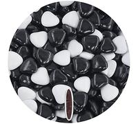 EinsSein 1kg Chocolate Sugared White and Black Shiny Chocolate Sweets Heart Favours Wedding Favors Almonds Candy Nikah Sekeri Mini Heart Shaped Chocolate