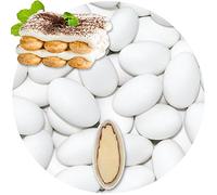 EinsSein 1kg Sugared Almonds Chocolate Tiramisu White matt Chocolate Almonds Wedding Sugar Sweets Almond Dragees Baptism dragee Cake Balls Candy Coated Sweet Weddings Favours dragée Gift fillers