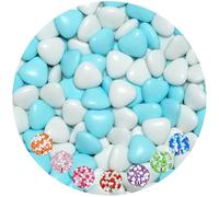 EinsSein 1kg Sugared Chocolate Hearts Dragees mix med white-light blue glossy heart chocolates sweets dragées dragees wedding mini favours guests shapes chocolate table hearts party baptism sweet